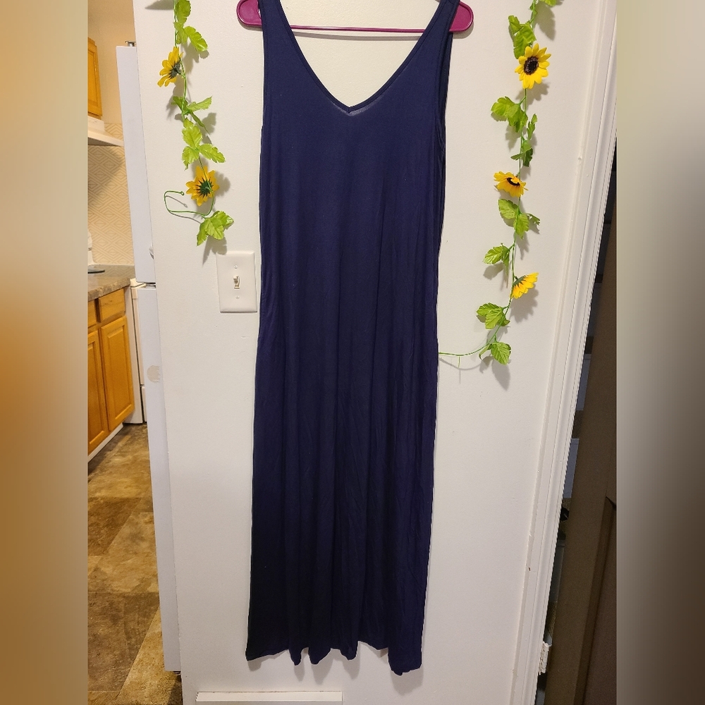 Nwt Verdusa Womens Small Navy Maxi Dress with pockets